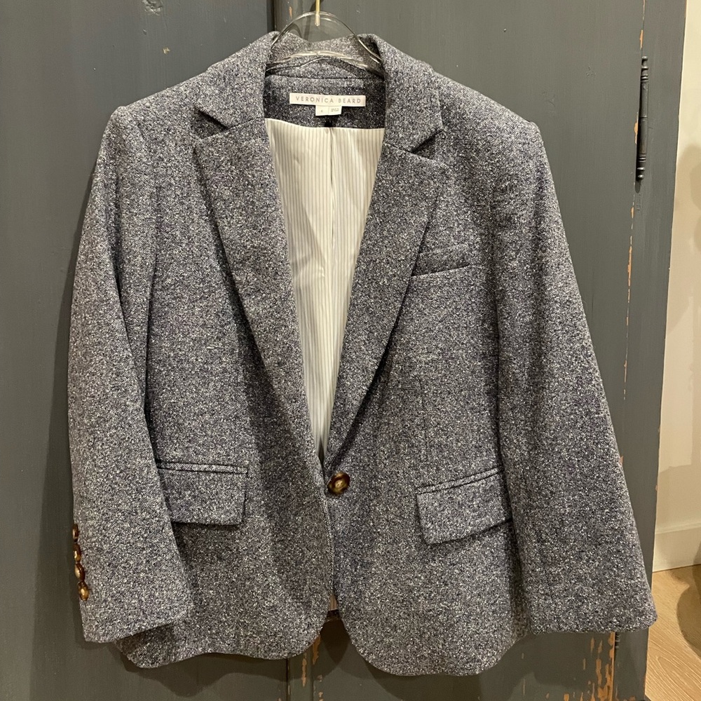 Veronica Beard Denim Schoolboy Dickey Blazer Size 6